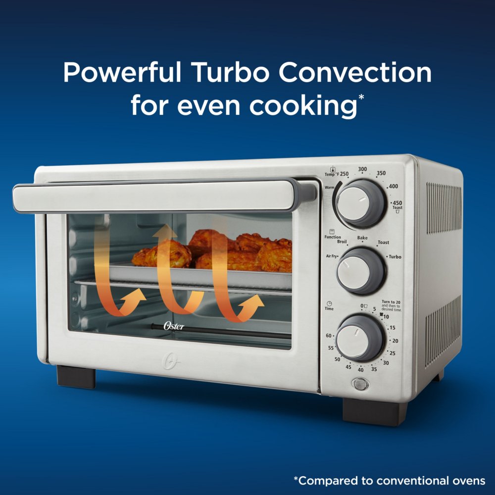 Oster Compact Countertop Oven With Air Fryer Stainless Steel Oster